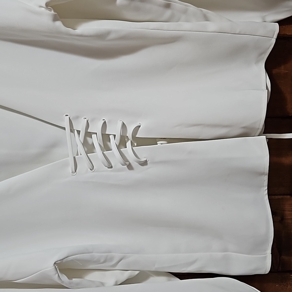 Wilfred Aritzia Cream Lace-Up Corset Blouse Size Large - Picture 4 of 16